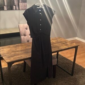 Old Navy Elegant Black Button-Up Dress